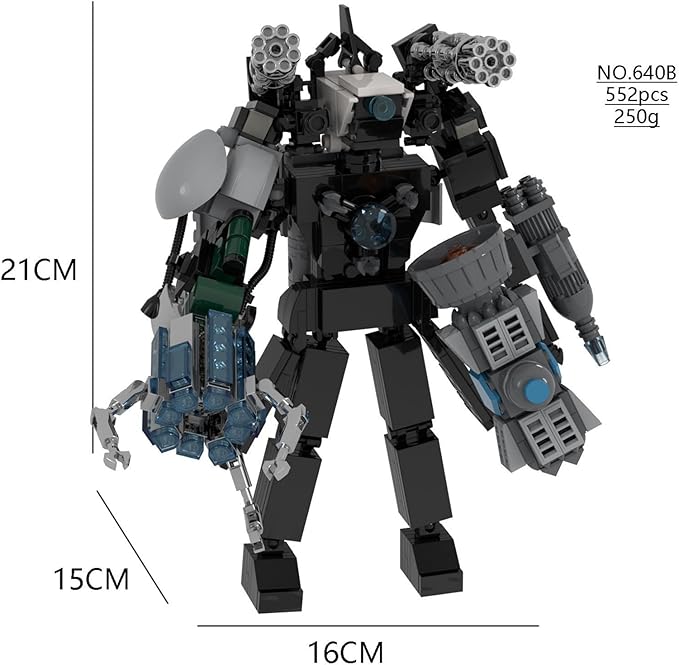 Skibid Toilet Building Block Toy, Toilet Titan Monitoring Man Game Model Toys, Upgraded Electromagnetic Titan Monitoring King, Creative Animation Toy Suitable for Gaming Fans