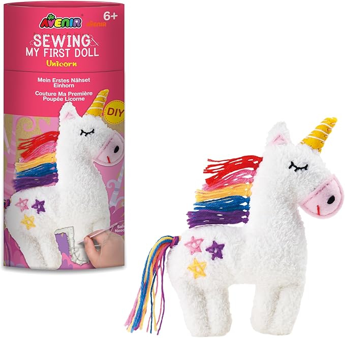 Avenir DIY Sewing Kit for Beginner Kids Arts & Crafts Soft Toy My First Craft Set with Heart Instructions & Plush Felt Materials for Learn to Sew, Embroidery for 6 Years