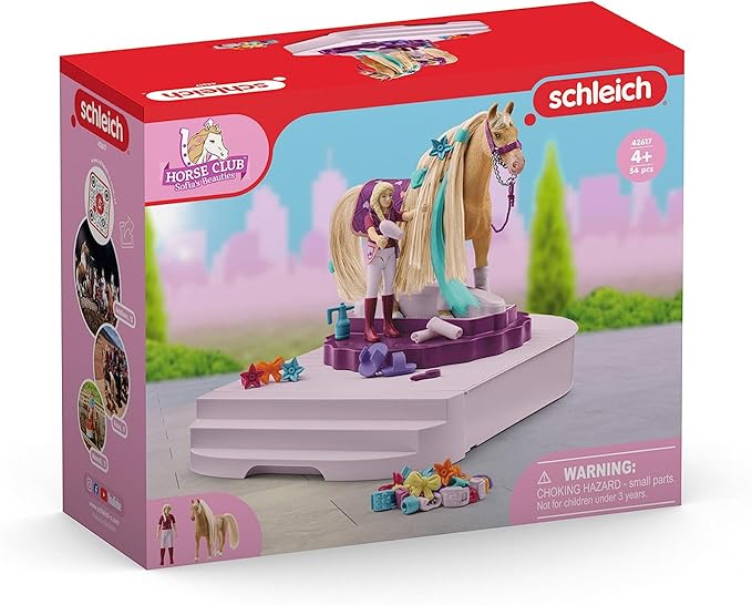 Schleich Horse Club Sofia's Beauties Grooming Station Horse and Figurine - 54pc Horse Playset for Girls and Boys, Grooming and Accessory Closet with Sofia Doll, for Kids Ages 4+