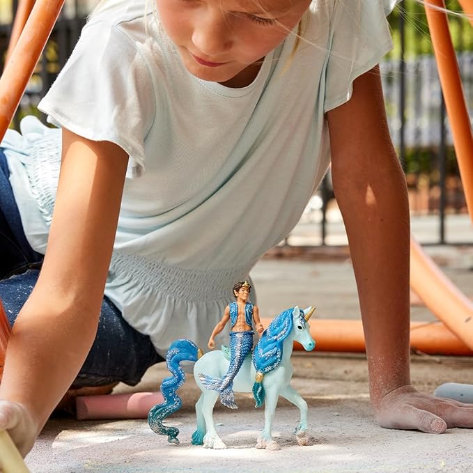 Schleich bayala 2-Piece Toy Playset for Girls and Boys Ages 5+, Mermaid Aryon with Blue Unicorn Toy