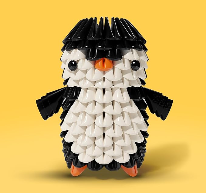 Creative Soft Building Blocks, Cute Animal kit Assembling Building Toys Gifts for Kids and 6+ Interactive Building Toy for Kids, Boys, and Girls (1101-PENGUIN)