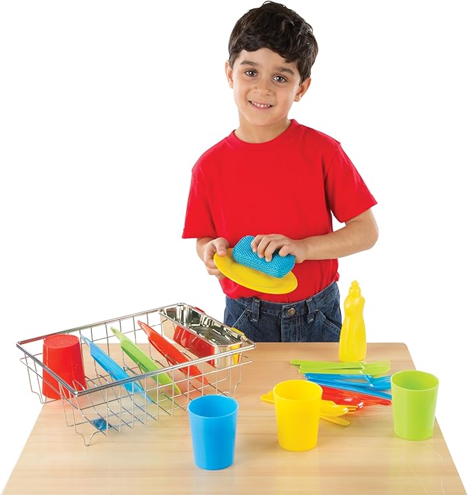 Melissa & Doug Let's Play House Wash and Dry Dish Set (24 pcs)