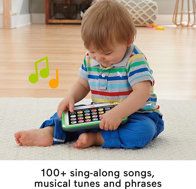 Fisher-Price Toddler Learning Toy Laugh & Learn Smart Stages Tablet Pretend Computer with Music & Lights for Kids Ages 1+ Years