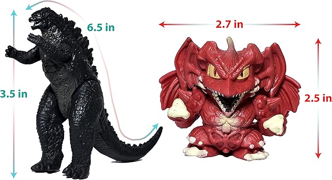 EZFun Set of 6 Godzilla Toys Movable Joint Birthday Kids 2020 Action Figures Destoroyah Gigan MUTO Mothra Chibi King of The Monsters Pack Plastic Mini Dinosaur Movie Playsets Cake Toppers Package