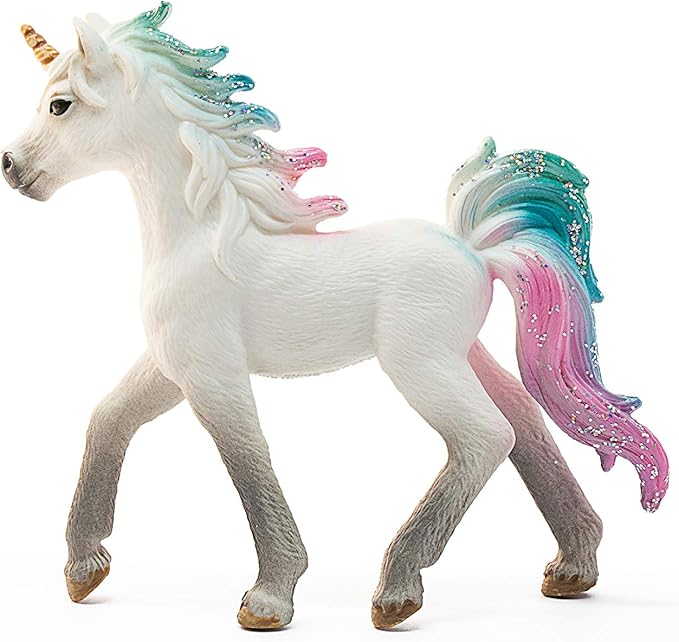 Schleich bayala, Unicorn Toys for Girls and Boys, Sea Unicorn Baby with Gems, Blue and Pink