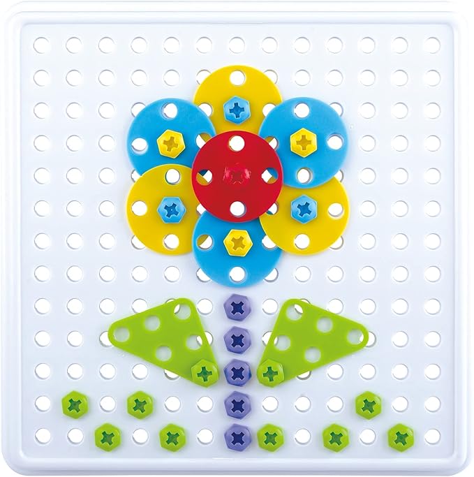 Kidoozie Create & Construct Building Kit, S.T.E.A.M Mosaic Art Activity for Children Ages 3+