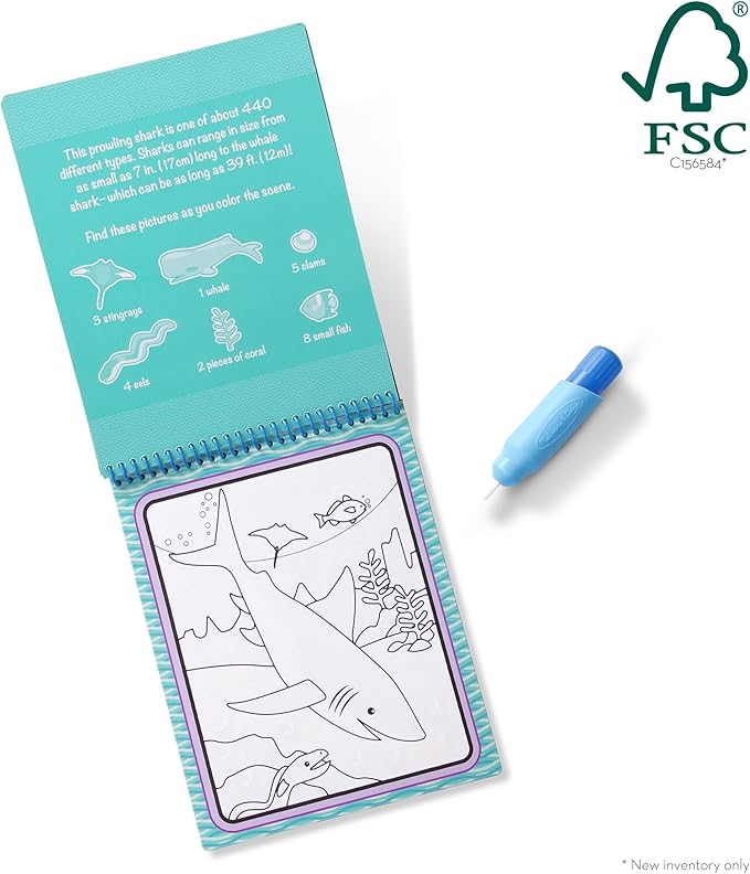 Melissa & Doug On the Go Water Wow! Reusable Water-Reveal Activity Pad - Under the Sea - FSC Certified