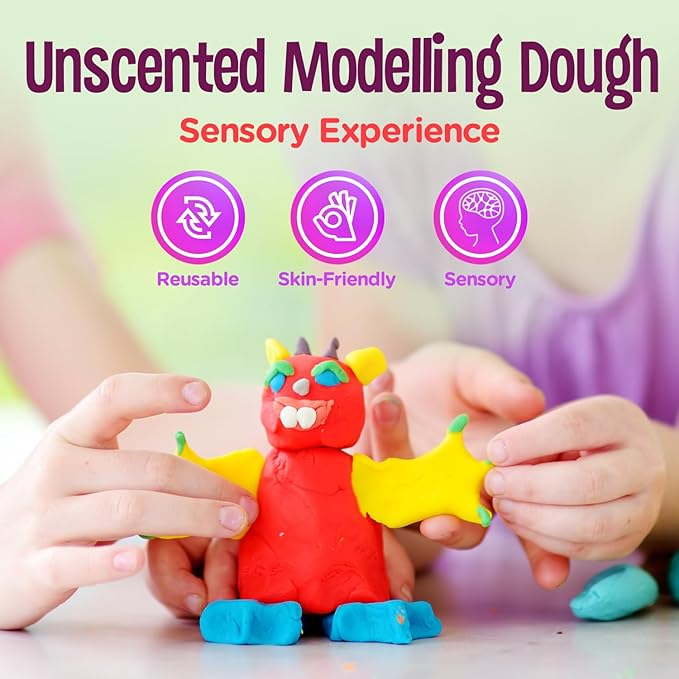 Hygloss Play Modeling Dough - 12lb. Dough Unscented - Safe & Non-Toxic for Kids Arts & Crafts - Party Favors - Classroom Supplies, 12 Assorted Colors