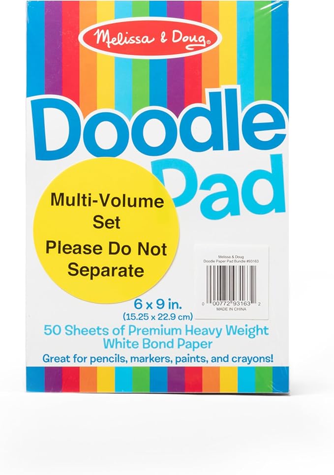 Melissa & Doug Drawing Paper Pad (6 x 9 inches) - 50 Sheets, 4-Pack