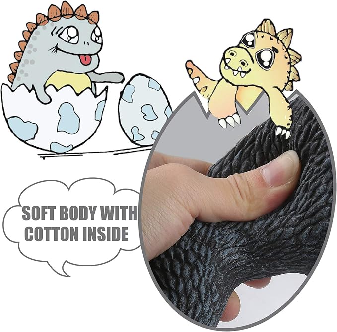 18''X12''X7'' Standing Dinosaur Model Action Figures Soft Touch Vinyl Plastic Dino Toy for Kids Boys (Grey with Sound)