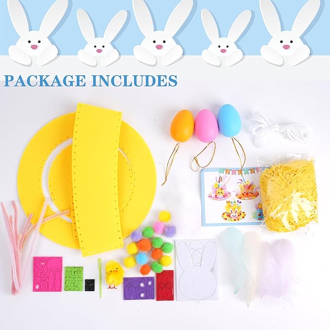 Easter Hat Kit for Children DIY Easter Chick Bunny Egg Crafts Kit