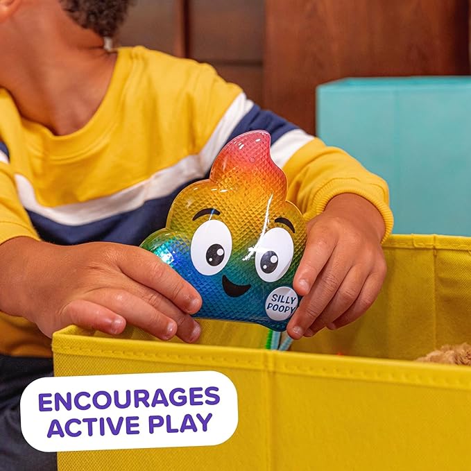 Silly Poopy's Hide & Seek by Relatable, The Talking, Singing, Rainbow Hide & Seek Toy, Stocking Stuffers for Toddlers, Hide and Seek Games, Includes 1 Toy and 2 AA Batteries