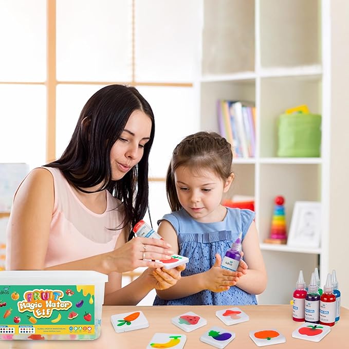 Magic Water Elf Toy Kit, Aqua Fairy Water Gel Kit with 20 Magic Gels, 10 Fruit & Vegetable Molds. Christmas Gifts, Birthday Gifts, Party Favors, Arts & Crafts DIY STEM for Kids (20 Colors)