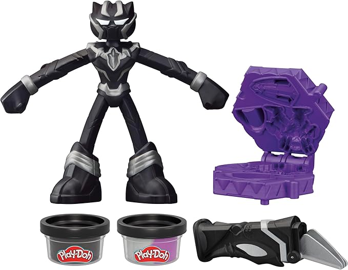Play-Doh Marvel Black Panther Cutting Claws with Bendy Action Figure, Imagination Toys for 4 Year Old Boys and Girls and Up