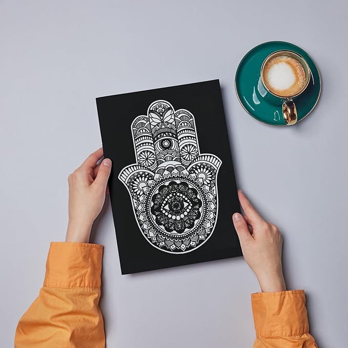 Hand of Fatima Velvet Coloring for Kids and Adults- Small Picture 11.75” x 8.25”- Ideal for Travel- Boys and Girls 3+