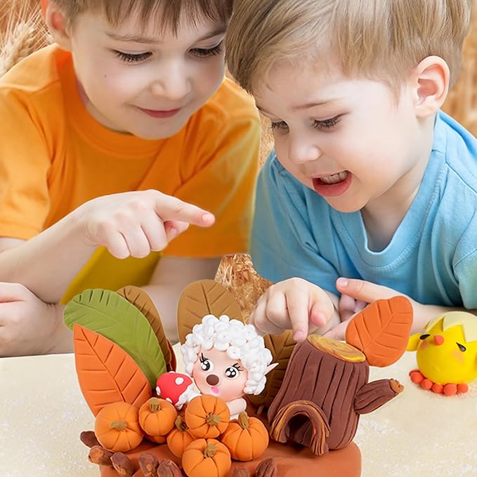 Cutedeer Air Dry Clay Kit, 36 Colors Modeling Clay for Kids, Soft Squishy Molding Clay with Sculpting Tools and Tutorials, Arts Crafts Gift for Boys Girls