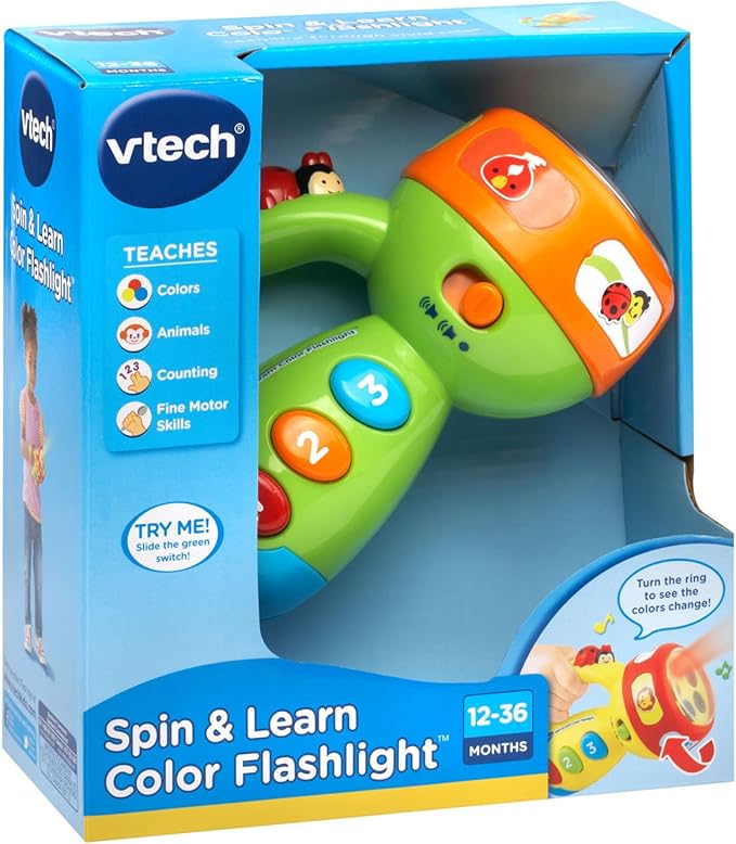 VTech Spin and Learn Color Flashlight, Lime Green