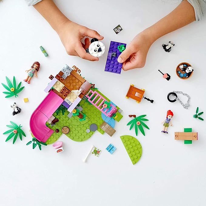 LEGO Friends Panda Jungle Tree House 41422 Building Toy; Includes 3 Panda Minifigures for KidsWho Love Wildlife Animals Friends Mia and Olivia (265 Pieces)