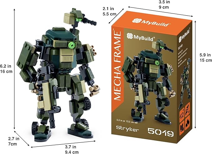 MyBuild Mecha Frame Armed Forces Stryker 5019 - Green Armor Robot Blocks Toy Building Bricks for Children to Adult Mech Fans