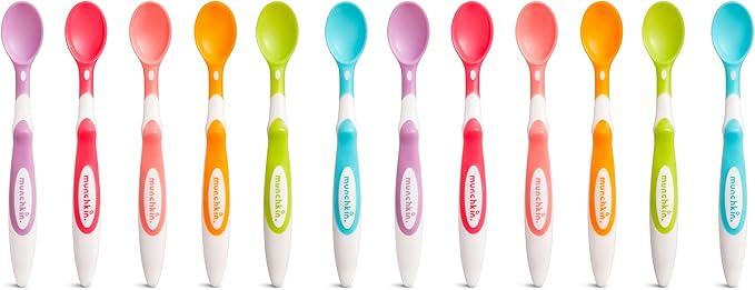 Munchkin® Soft Tip™ Infant Spoons, 12 Count (Pack of 1) & Fresh Food Feeder, 2 Count (Pack of 1), Blue/Mint