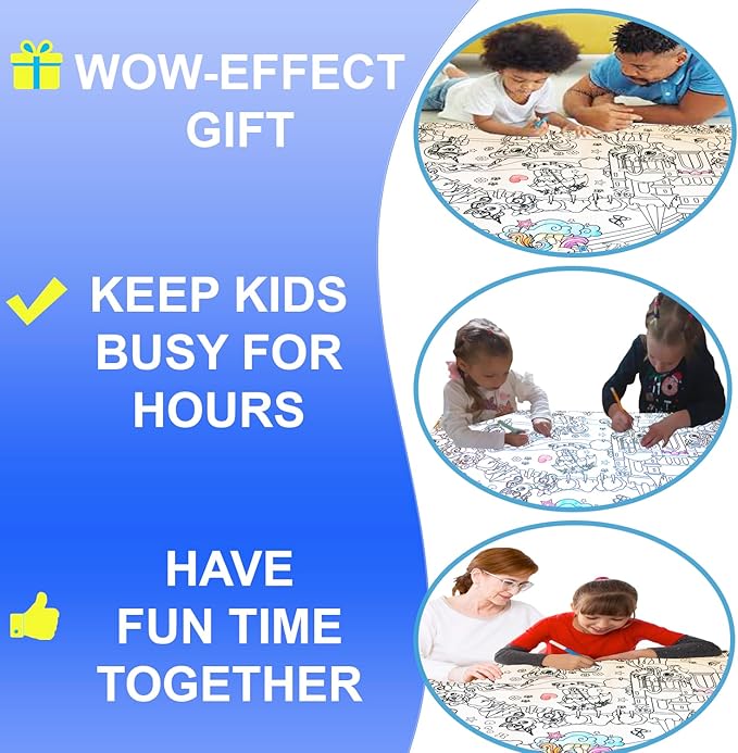 Unicorn Coloring Poster for Kids at Birthday Party - Giant Coloring Posters for Girls - Extra Large Coloring Sheets - Super Huge Coloring Pages - Jumbo Coloring Floor Wall Size Big Coloring Book