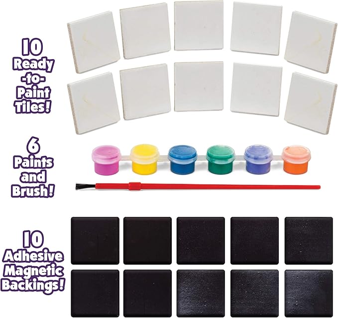 Creative Kids Magnetic Mini Tile Art - Make Your Own 10 Fridge Magnets