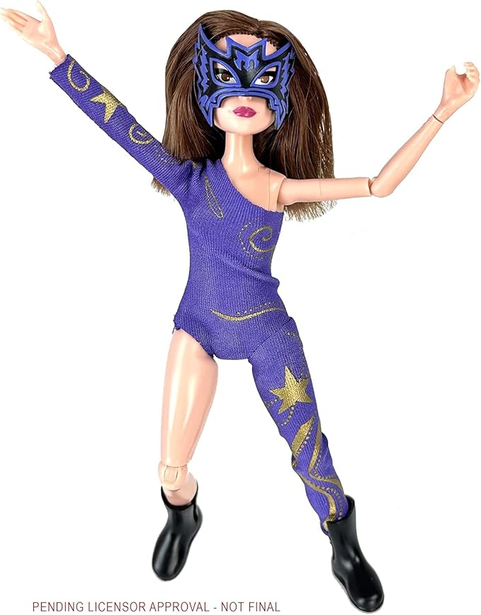 Boss Fight Studio Lady Maravilla, I Am Brilliance Doll, Lucha Libre Collectible Action Figure – Highly Articulated Soft Goods Figurine with Accessories Including Smartphone and Selfie Stick – 1:12