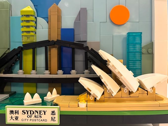 TUTU&LELE Postcard Sydney, 3D Wall Art Craft Kit, Wall Art Architecture Skyline Model Kit, Office Home Décor, Architecture Building Blocks for Adults and Kids (707Pieces)