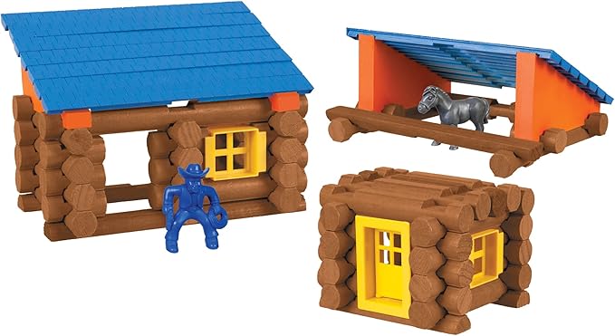 LINCOLN LOGS – Oak Creek Lodge – 137 Pieces - Real Wood Logs-Ages 3+ - Best Retro Building Gift Set for Boys/Girls – Creative Construction Engineering – Top Blocks Game Kit - Preschool Education Toy