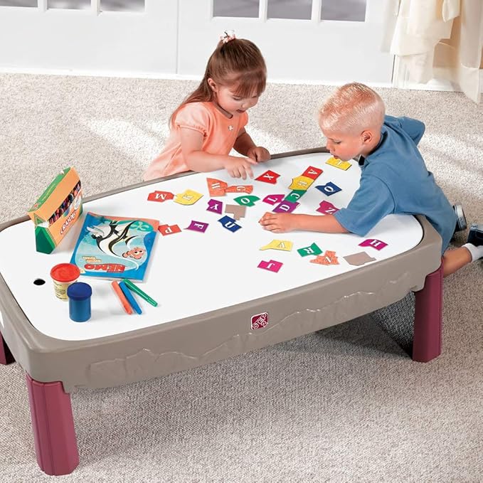 Step2 Deluxe Canyon Road Train & Track Table, Kids Activity Table for Cars, Cover Included, Made of Durable Plastic, Includes 3-Piece Train Set, For Toddlers 3+ Years Old