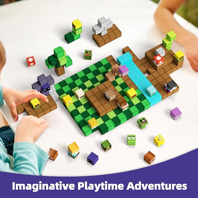 GobiDex 100PCS Magnetic Blocks Game-Based Kid Building Toys for Boys Girls 3+, Build MagWonder World with Zomblock Magnets Cubes, Upgraded STEM Game Sensory Gift for Christmas Birthday