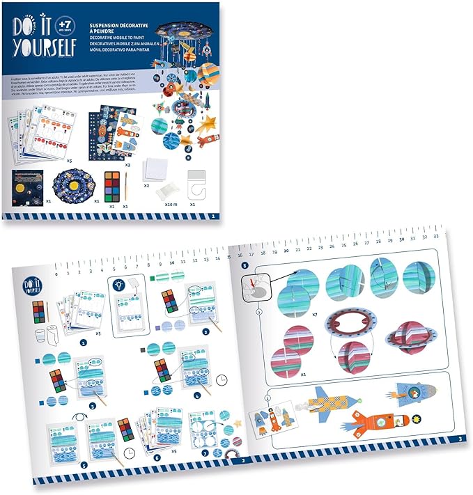 Djeco-US Do It Yourself Solar System Mobile Kit Arts & Crafts for Ages 8 to 12