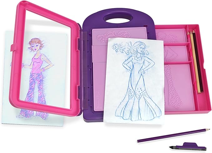 Melissa & Doug Fashion Design Art Activity Kit - 9 Double-Sided Rubbing Plates, 4 Pencils, Crayon - Travel Toys for Kids Ages 5+