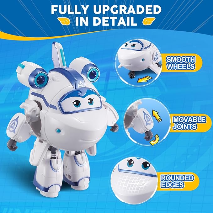 Super Wings 5" Transforming Supercharged Astra Airplane Toys Action Figure, Airplane to Robot in 10 Steps, Toy Plane Vehicle for 3-5 Year Old Boys & Girls, Birthday Gifts for Preschool Kids,White