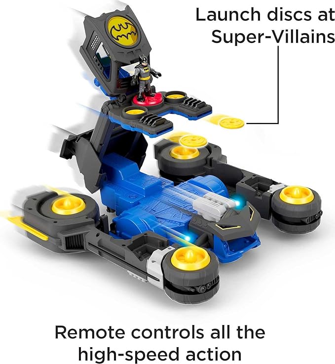Fisher-Price Imaginext DC Super Friends Batman Transforming Batmobile Remote Control Vehicle Toy Car with Lights and Sounds, for Kids Ages 3 to 8