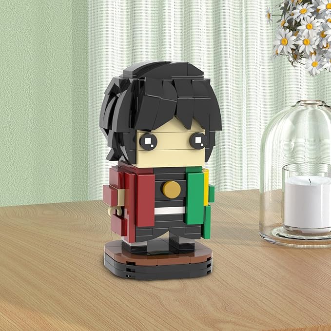 MOOXI-MOC Anime Brick Mini Headz Tomioka Giyuu Building Set,Creative Cute Building Blocks Children Kits,Gifts for Kids(192pcs)