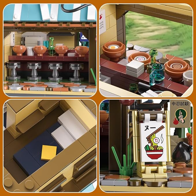 Japanese Ramen Shop Building Blocks Set - Mini Brick Simulation Architecture Construction Toy Ideal Gift Choice for Adult Teen 14+