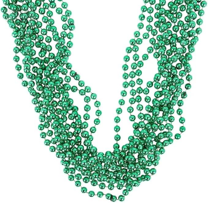 Rhode Island Novelty 33" 7 mm METALLIC GREEN BEADS