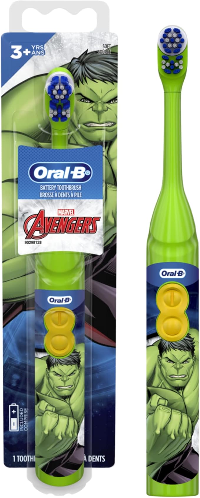 Oral-B Kid's Battery Toothbrush Featuring Marvel's Avengers, Soft Bristles, for Kids 3+ (Character May Vary)
