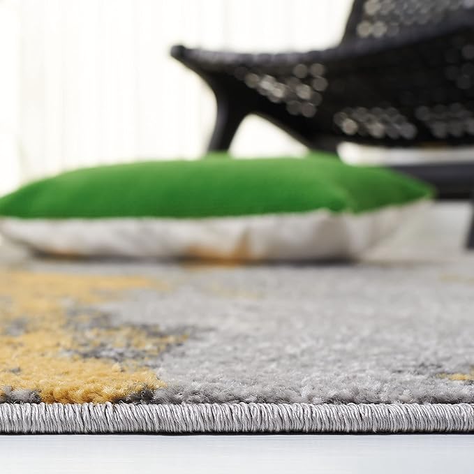 SAFAVIEH Adirondack Collection Runner Rug - 2'6" x 12', Grey & Yellow, Modern Abstract Design, Non-Shedding & Easy Care, Ideal for High Traffic Areas in Living Room, Bedroom (ADR134H)