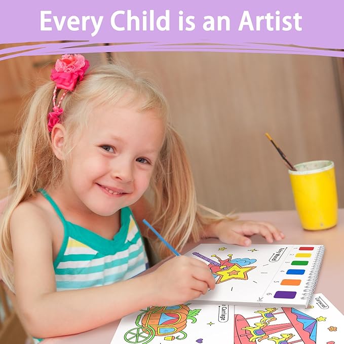 SOCOLER Paint with Water Coloring Books for Kids, Princess Theme Watercolor Painting Papers for Kids Painting Activity Kit Art Craft Birthday Gift for Toddlers