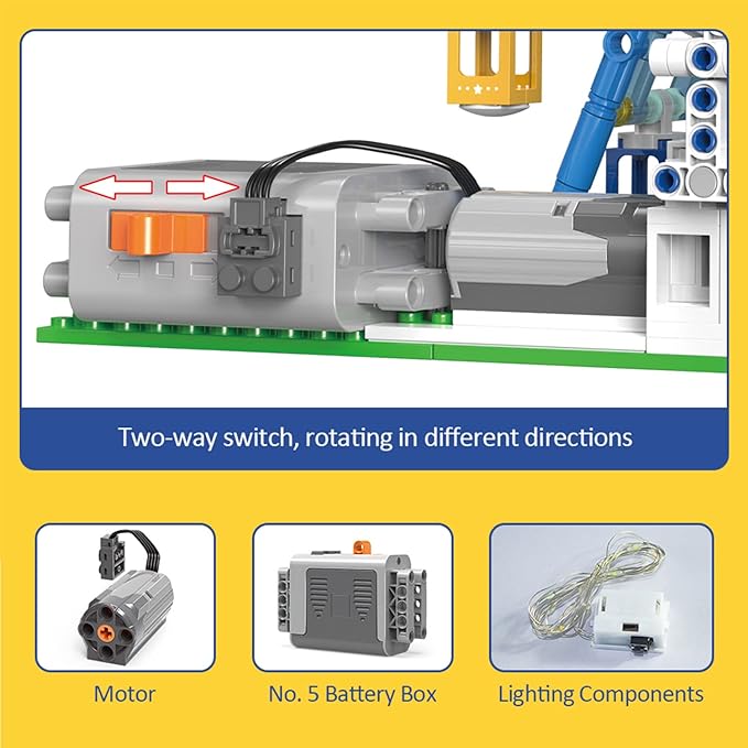 Rotating Ferris Wheel Building Blocks Kit,with Lights Amusement Park Building Construction Toys Set for 6+ Year Boys.Girls.Adult(870 Pieces)