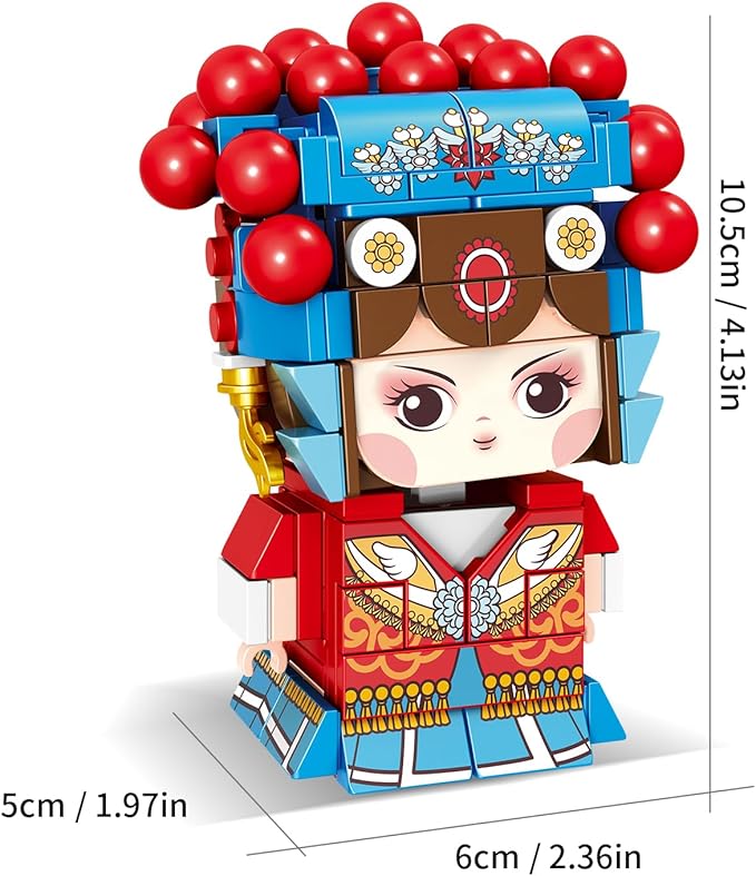 HUADAN Chinese Opera Character Small Building Blocks Model Set, 215pcs Simulation Collection Construction Building Bricks Toy for Kids Adult Age 6+ 96003