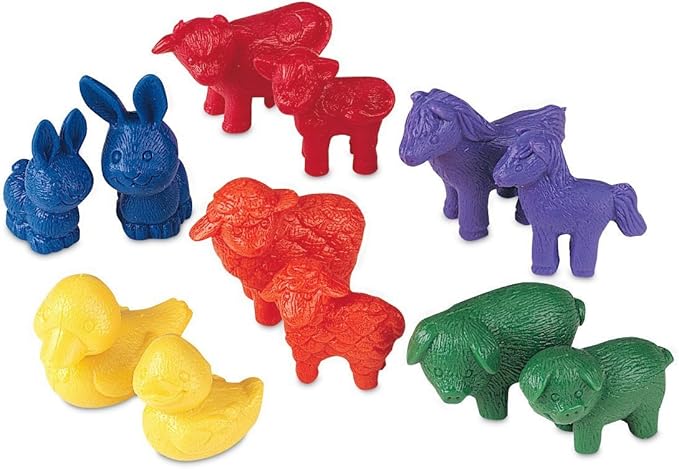 Learning Resources Friendly Farm Animal Counters - 72 Pieces, Ages 3+ Toddler Learning Toys, Preschool Learning Supplies, Classroom Desk Pets, Educational Counting and Sorting Toy