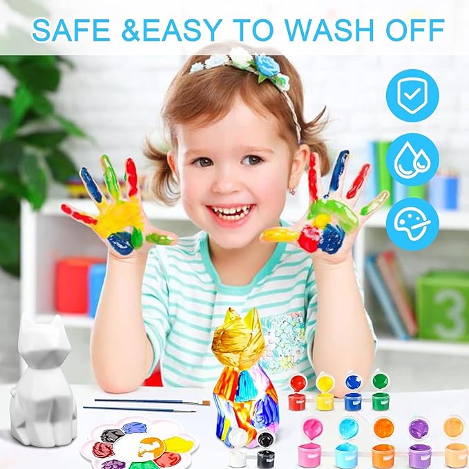 Paint Your Own Unicorn Lamp Art Kit, Gifts for Girls,DIY Arts and Crafts Unicorn Lamp Night Light,Creative Toy Art Supplies for Kids,Painting Kit Crafts for Kids Ages 5 6 7 8 9 10 11 12+ (Cat Lamp)