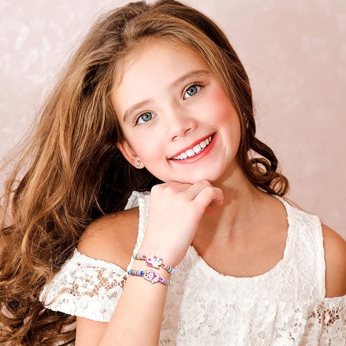 Lorfancy 12 Pcs Bracelets for Girls Kids Toddler Play Jewelry Cute Animal Cat Charm Bracelet Friendship Braided Woven Bracelets Adjustable Little Girls Dress Up Jewelry Gift