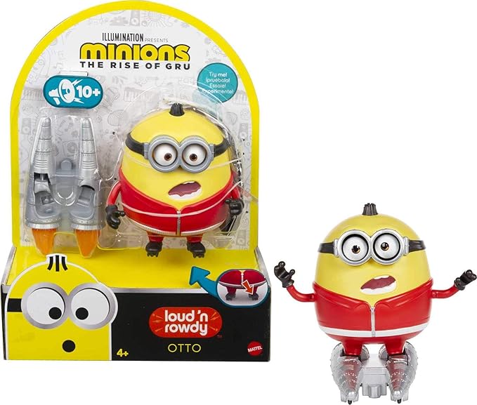 Minions: The Rise of Gru Loud N’ Rowdy Otto Talking Action Figure with Kung Fu Rocket Skates Toy, Kids Gift Ages 4 Years & Older