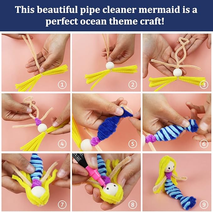 Pipe Cleaners, Pipe Cleaners Craft, Arts and Crafts, Crafts, Craft Supplies, Art Supplies (Sky Blue)…