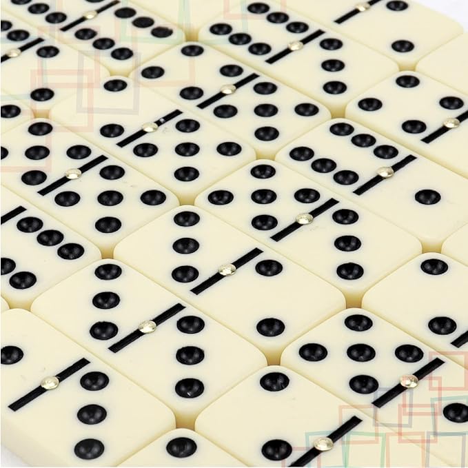 Premium Double 6 Dominoes Set, Classic Domino Game with Vinyl Case, Jumbo Tiles for Adults & Kids, Mexican Train & Family Game Night