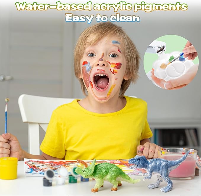 Dinosaurs Painting Kit Pack 8 for Girls & Boys Dino Party Favors, Birthday Party Favors, Art & Crafts Activity, Great for Easter Basket Stuffers